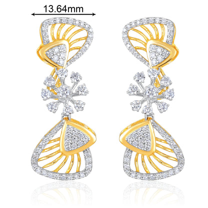 5.1ct Natural Diamond Solid Gold Necklace Earrings Set