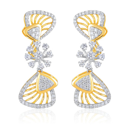 5.1ct Natural Diamond Solid Gold Necklace Earrings Set