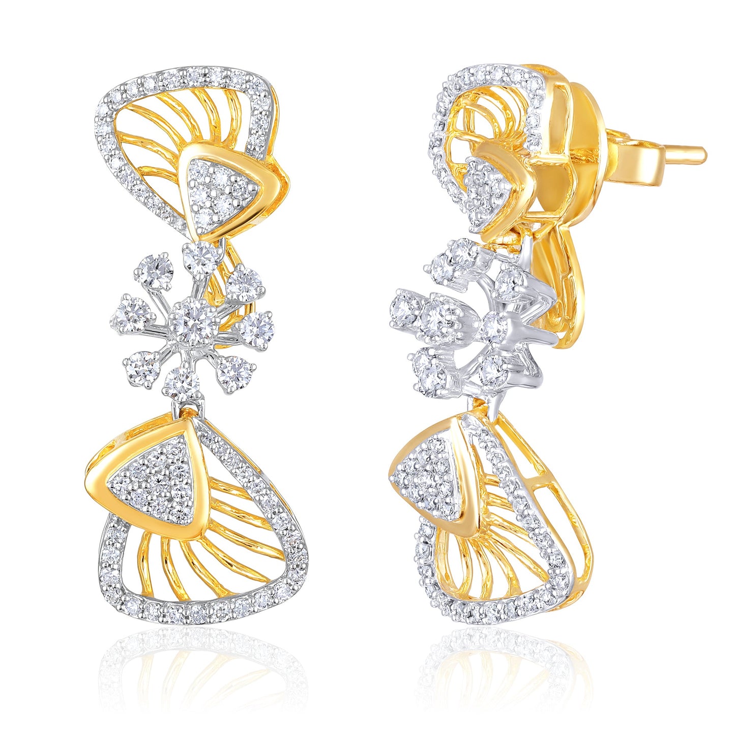 5.1ct Natural Diamond Solid Gold Necklace Earrings Set