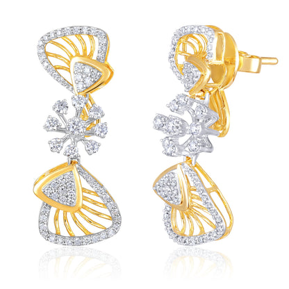 5.1ct Natural Diamond Solid Gold Necklace Earrings Set