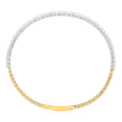 Solid Gold 2.4ct Natural Diamond Tennis Bangle Bracelet