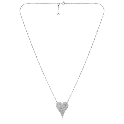 Solid Gold 0.33ct Natural Diamond Heart Shape Charm Pendant Necklace