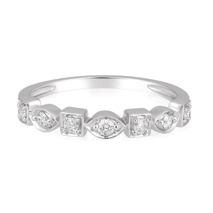 Solid Gold 0.2ct Natural Diamond Multi-Shape Band Ring