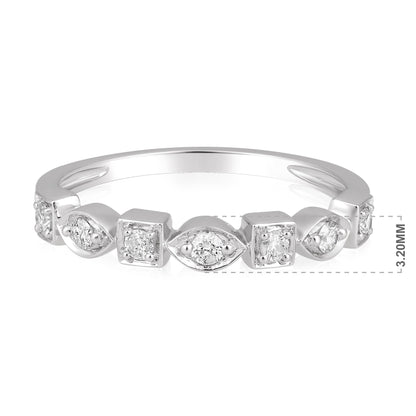 Solid Gold 0.2ct Natural Diamond Multi-Shape Band Ring