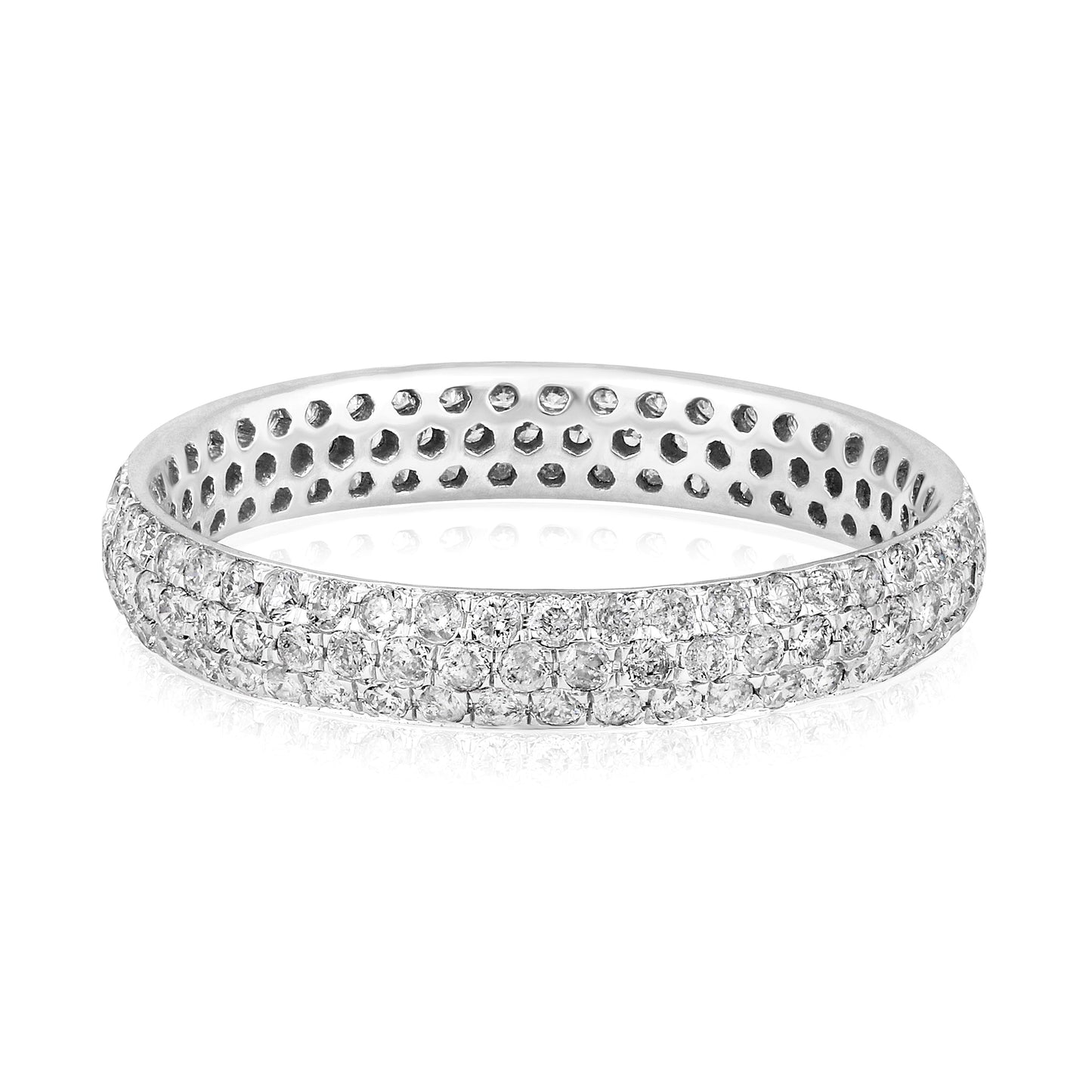 Solid Gold 0.9ct Natural Diamond 3.2mm Thick Eternity Band Ring