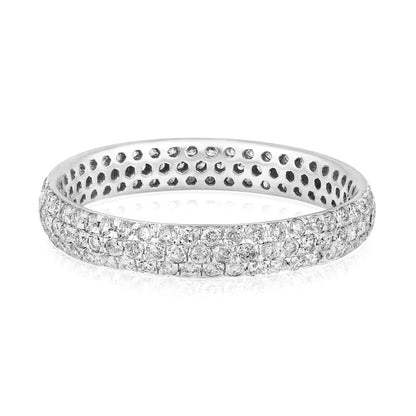 Solid Gold 0.9ct Natural Diamond 3.2mm Thick Eternity Band Ring