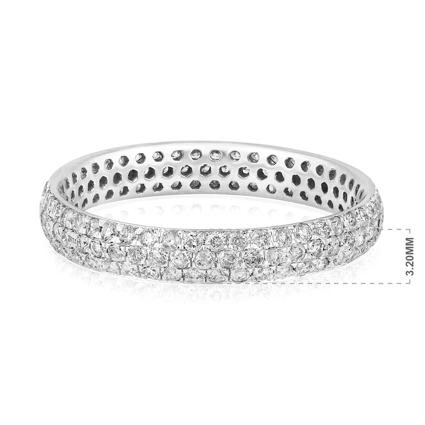 Solid Gold 0.9ct Natural Diamond 3.2mm Thick Eternity Band Ring