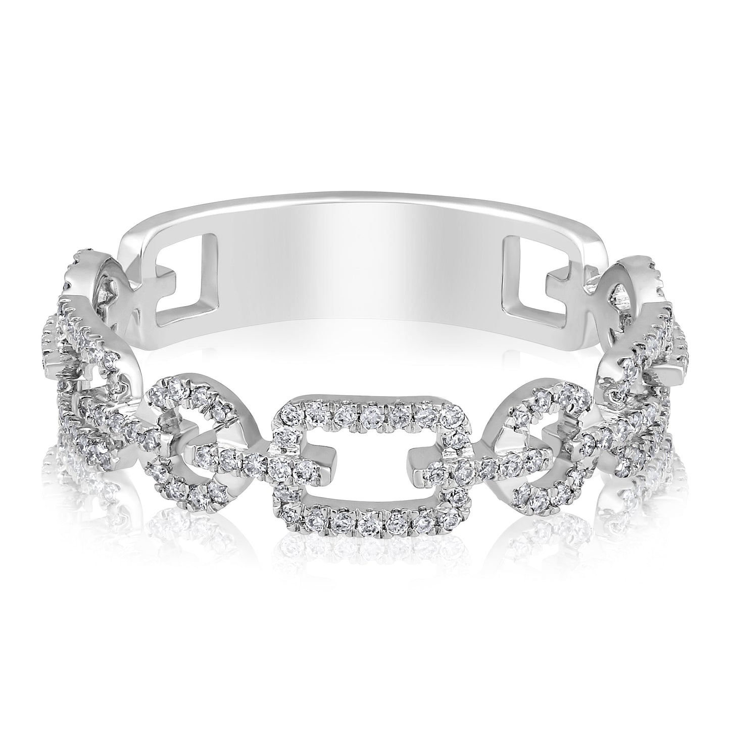 Solid Gold 0.24ct Natural Diamond Chain Link Band Ring