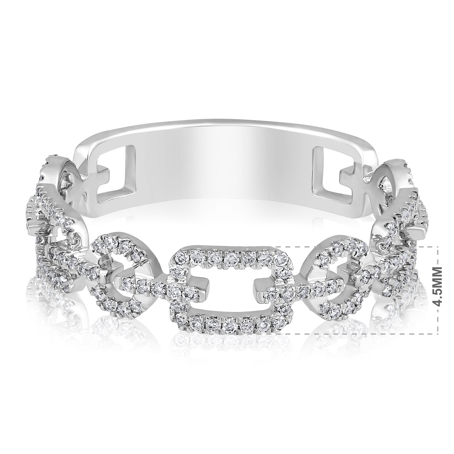 Solid Gold 0.24ct Natural Diamond Chain Link Band Ring