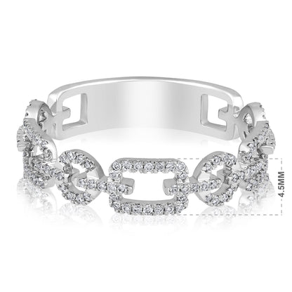 Solid Gold 0.24ct Natural Diamond Chain Link Band Ring