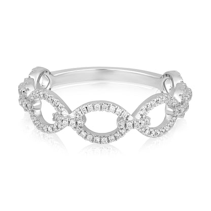 Solid Gold 0.2ct Natural Diamond Infinity Link Ring