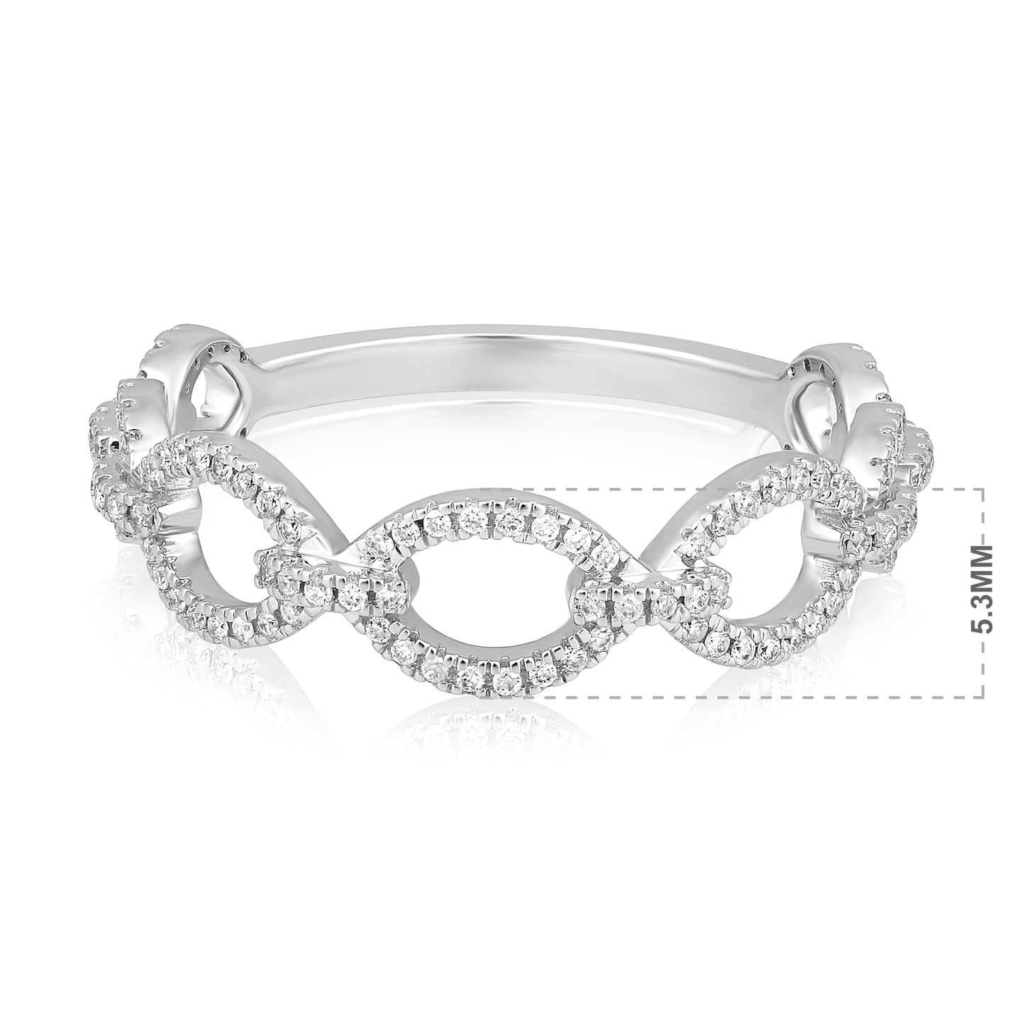 Solid Gold 0.2ct Natural Diamond Infinity Link Ring