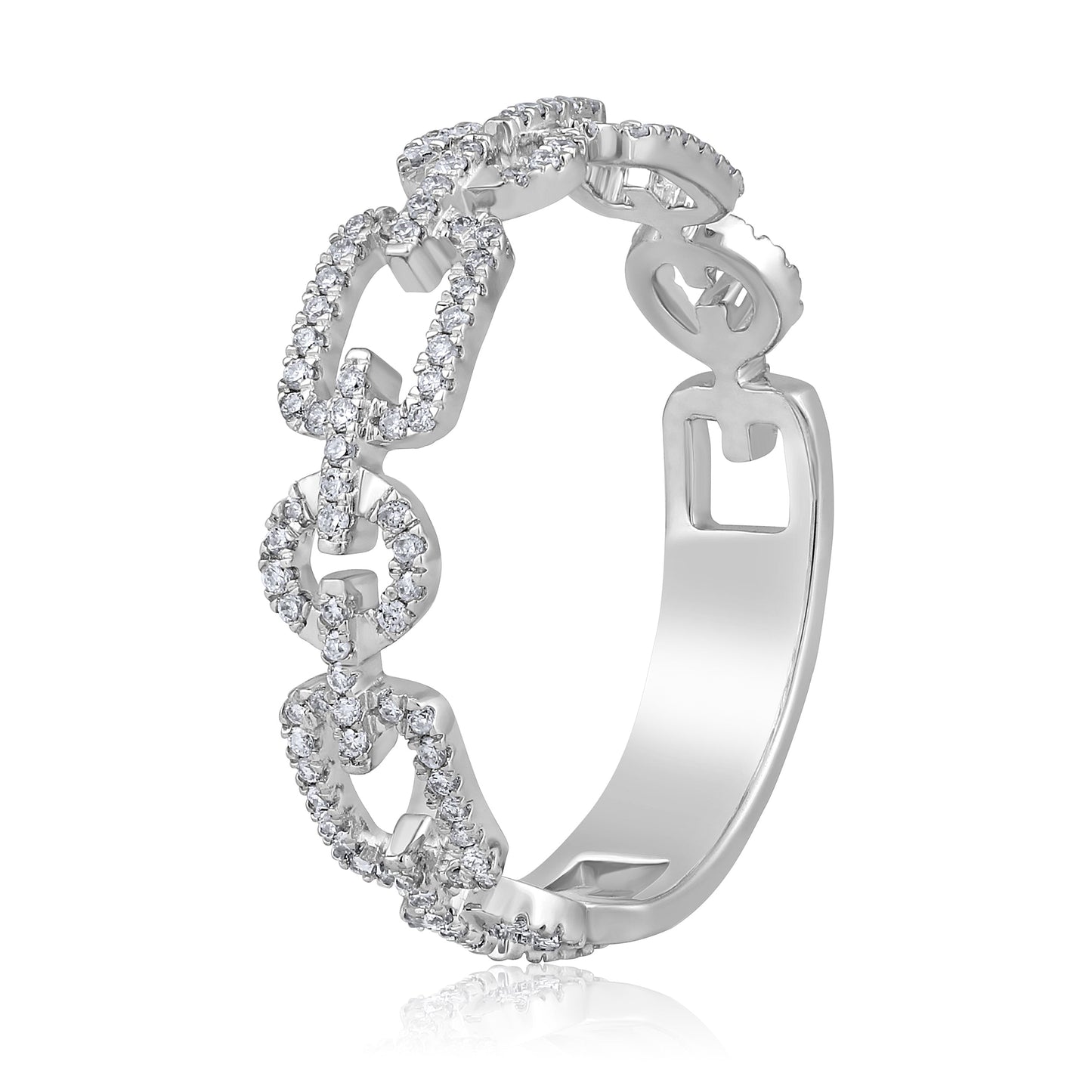 Solid Gold 0.24ct Natural Diamond Chain Link Band Ring