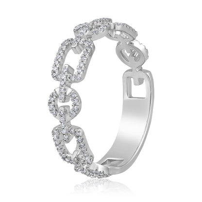 Solid Gold 0.24ct Natural Diamond Chain Link Band Ring