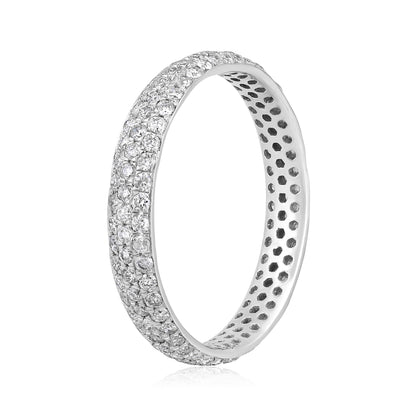 Solid Gold 0.9ct Natural Diamond 3.2mm Thick Eternity Band Ring