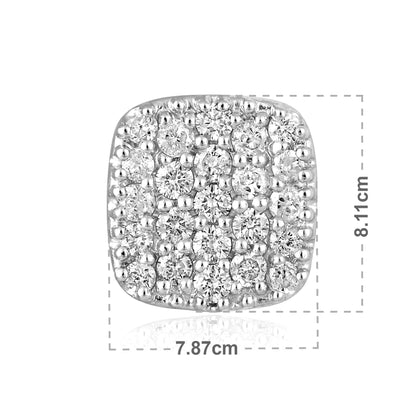 Solid Gold 0.5ct Natural Diamond Cushion Square Stud Earrings