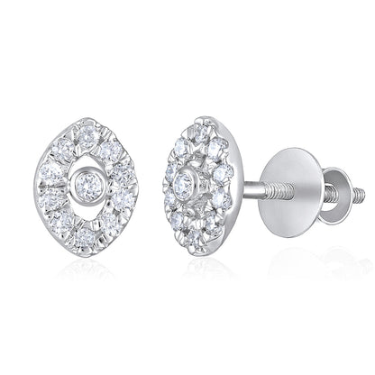 Solid Gold 0.2ct Natural Diamond Evil Eye Necklace Earrings Set