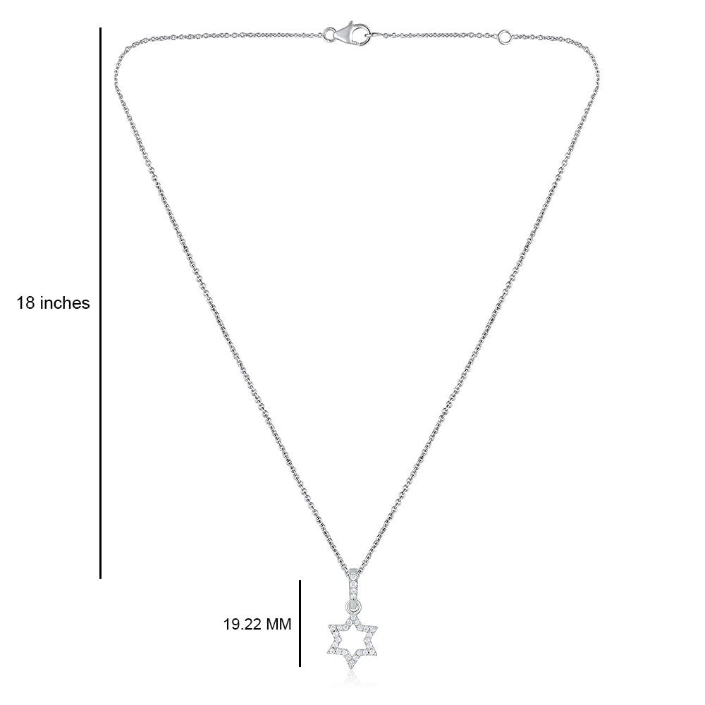 Solid Gold Natural Diamond Small Star Charm Necklace