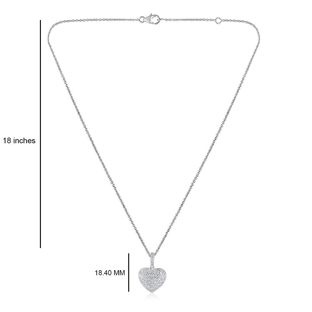 Solid Gold 0.4ct Natural Diamond Heart Charm Pendant Necklace