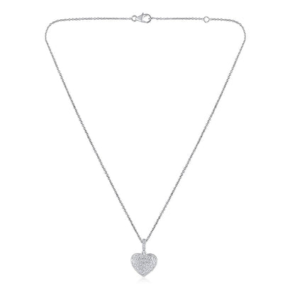 Solid Gold 0.4ct Natural Diamond Heart Charm Pendant Necklace