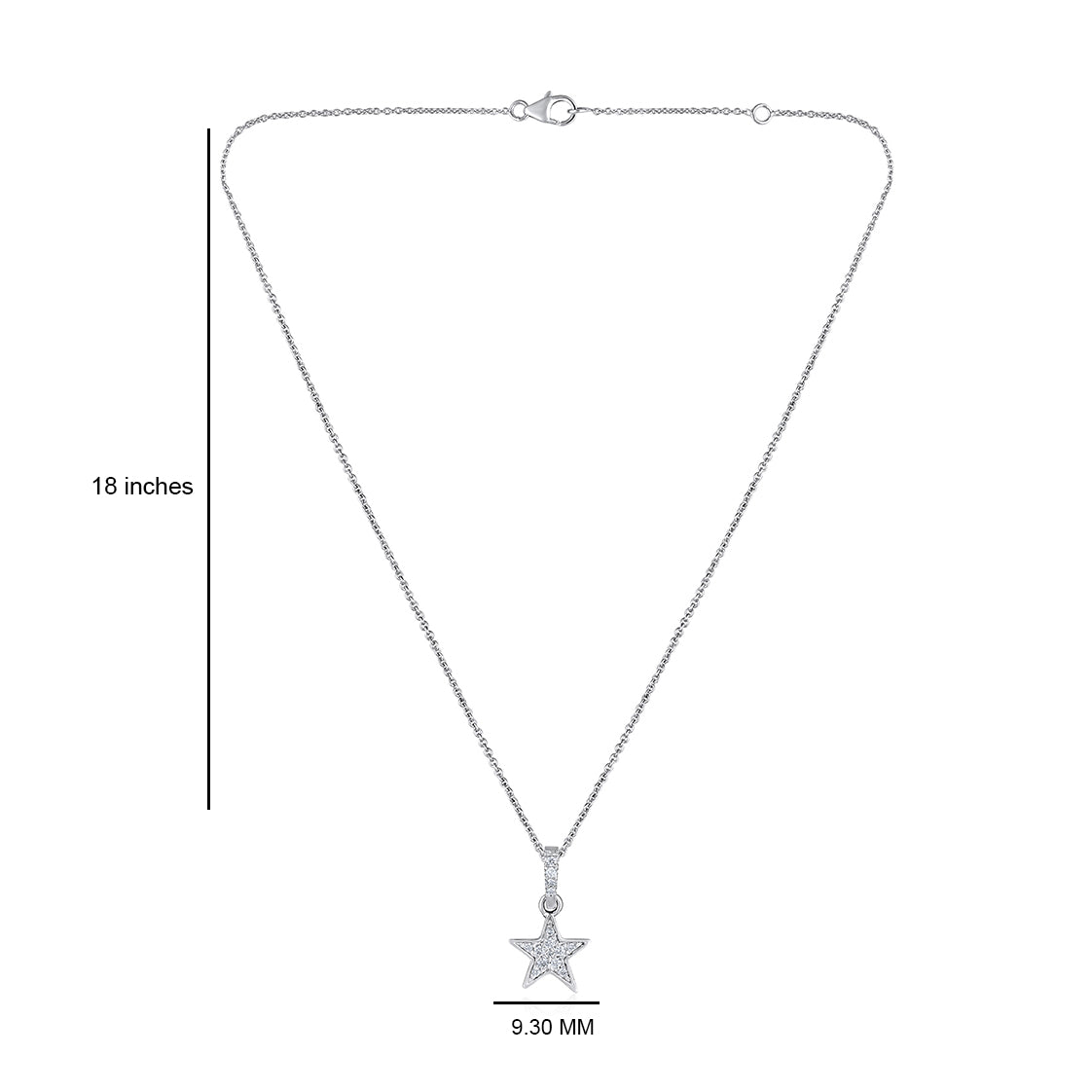 Solid Gold Natural Diamond Star Charm Necklace
