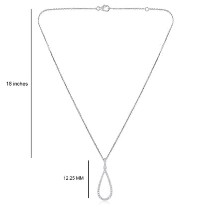 Solid Gold 0.3ct Natural Diamond Teardrop Charm Pendant Necklace