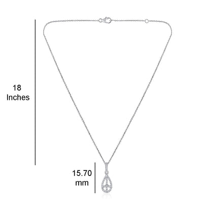 Solid Gold 0.21ct Natural Diamond Pear Peace Sign Necklace