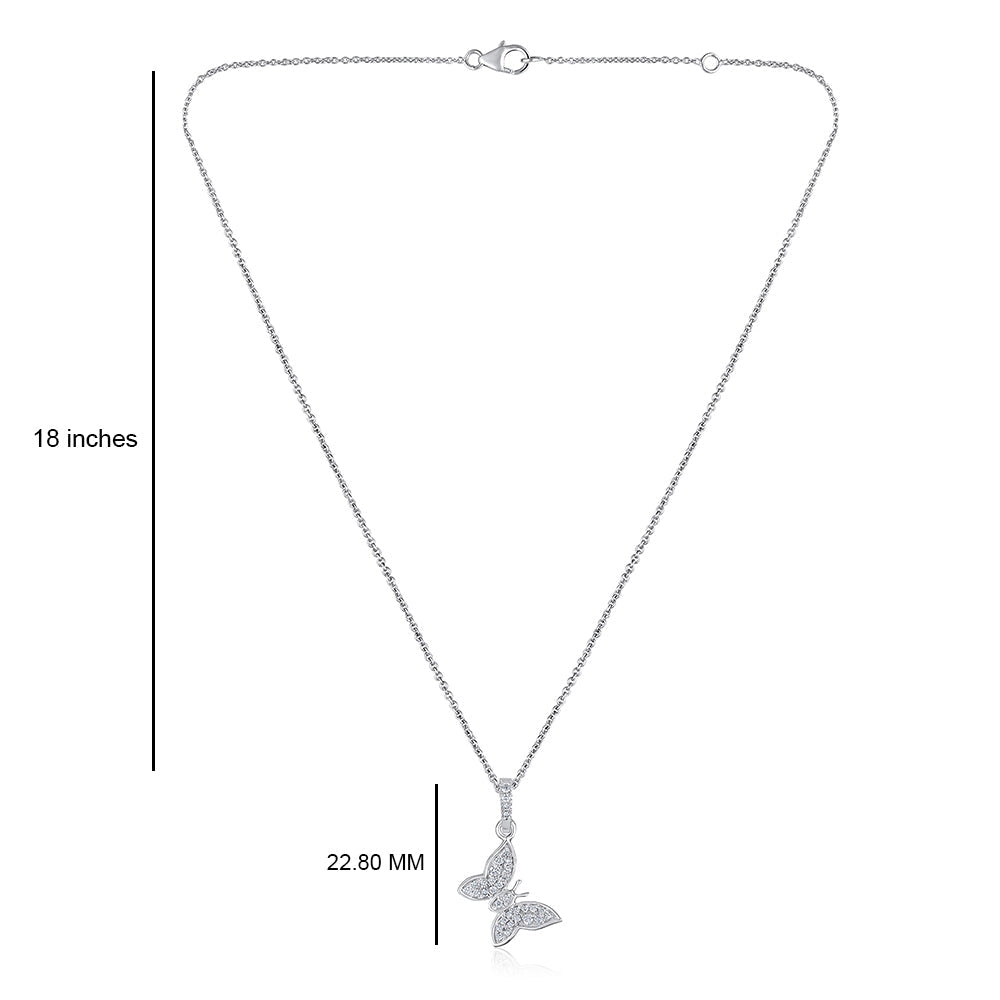 Solid Gold 0.34ct Natural Diamond Butterfly Necklace