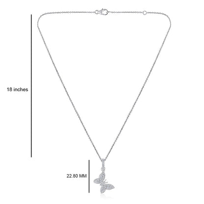 Solid Gold 0.34ct Natural Diamond Butterfly Necklace