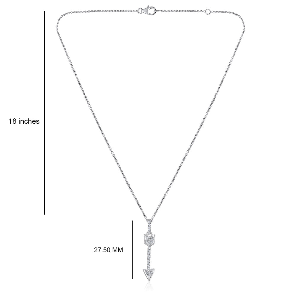 Solid Gold Natural Diamond Arrow Charm Lariat Y Necklace