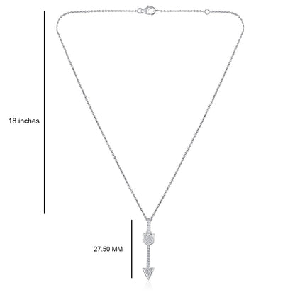 Solid Gold Natural Diamond Arrow Charm Lariat Y Necklace