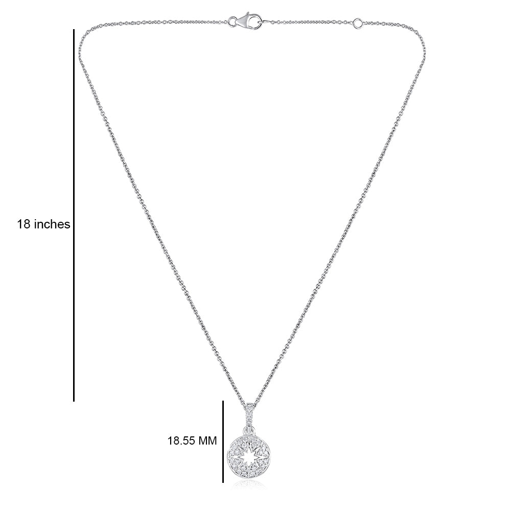 Solid Gold Natural Diamond Star Shield Pendant Necklace