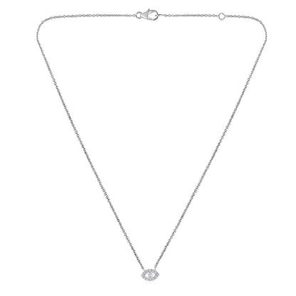 Solid Gold 0.2ct Natural Diamond Evil Eye Necklace Earrings Set