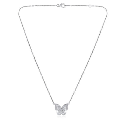 Solid Gold 0.5ct Natural Diamond Butterfly Necklace