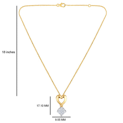 Solid Gold 0.21ct Natural Diamond Heart Ball Necklace