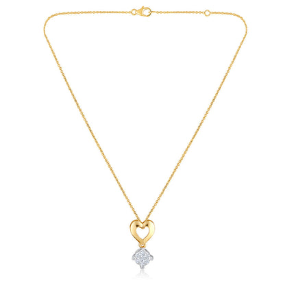 Solid Gold 0.21ct Natural Diamond Heart Ball Necklace