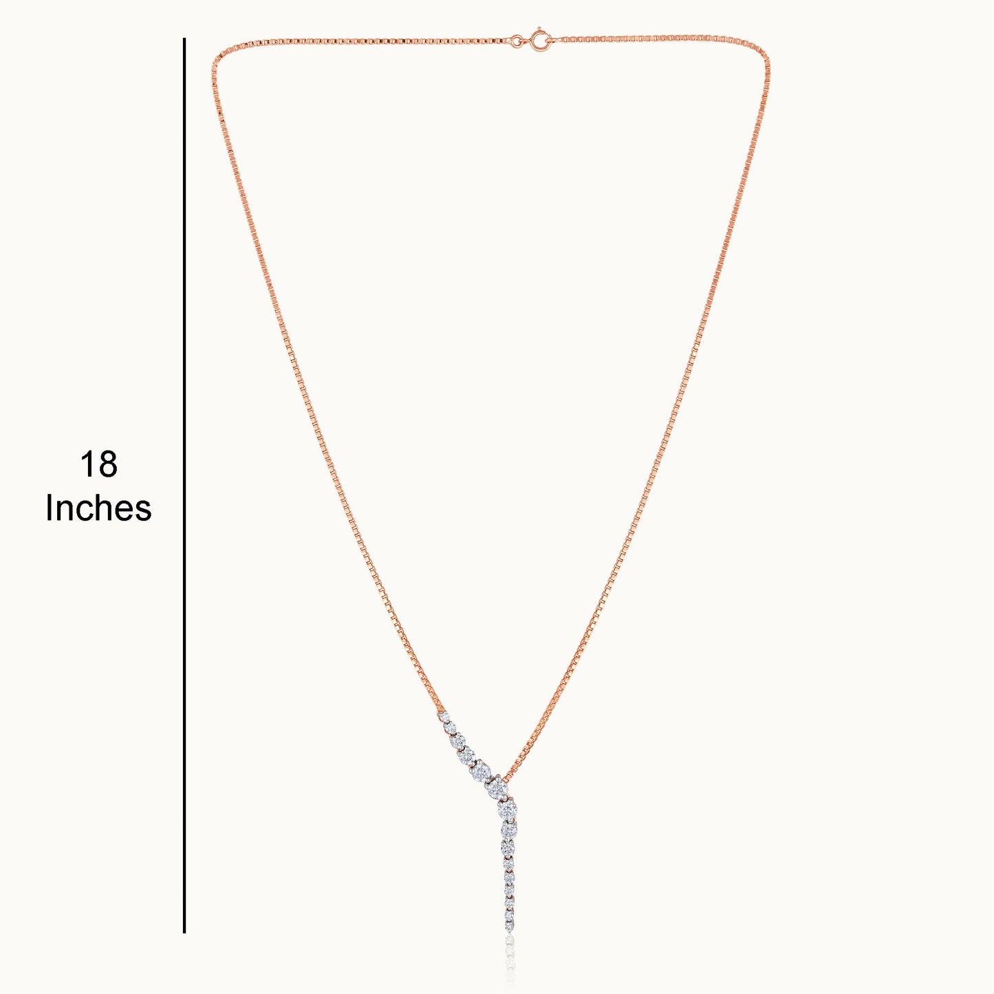 Solid Gold 1.1ct Natural Diamond Y Necklace