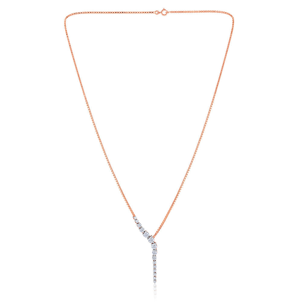 Solid Gold 1.1ct Natural Diamond Y Necklace