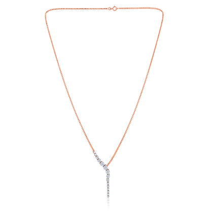 Solid Gold 1.1ct Natural Diamond Y Necklace