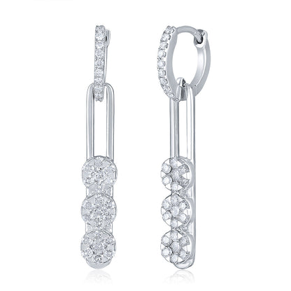 2.8ct Natural Diamonds Solid Gold Y Necklace Long Earrings Set