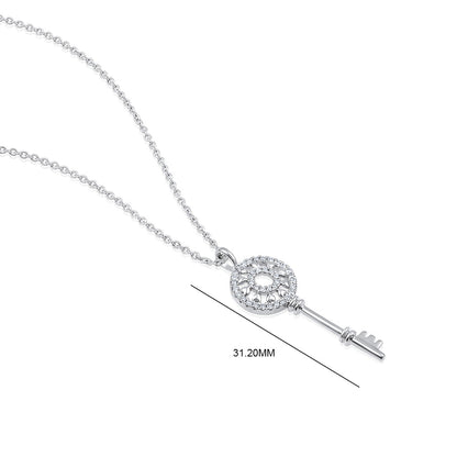 Solid Gold Natural Diamond Key Charm Pendant Only