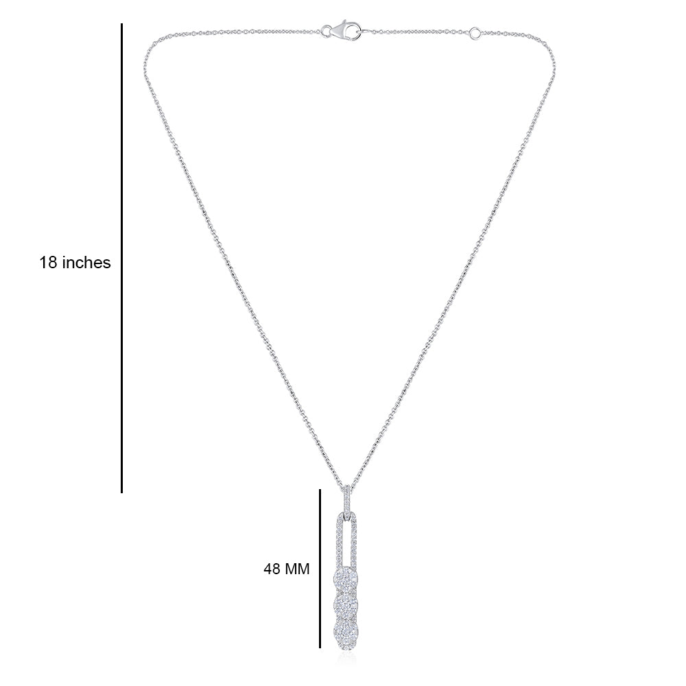 2.8ct Natural Diamonds Solid Gold Y Necklace Long Earrings Set