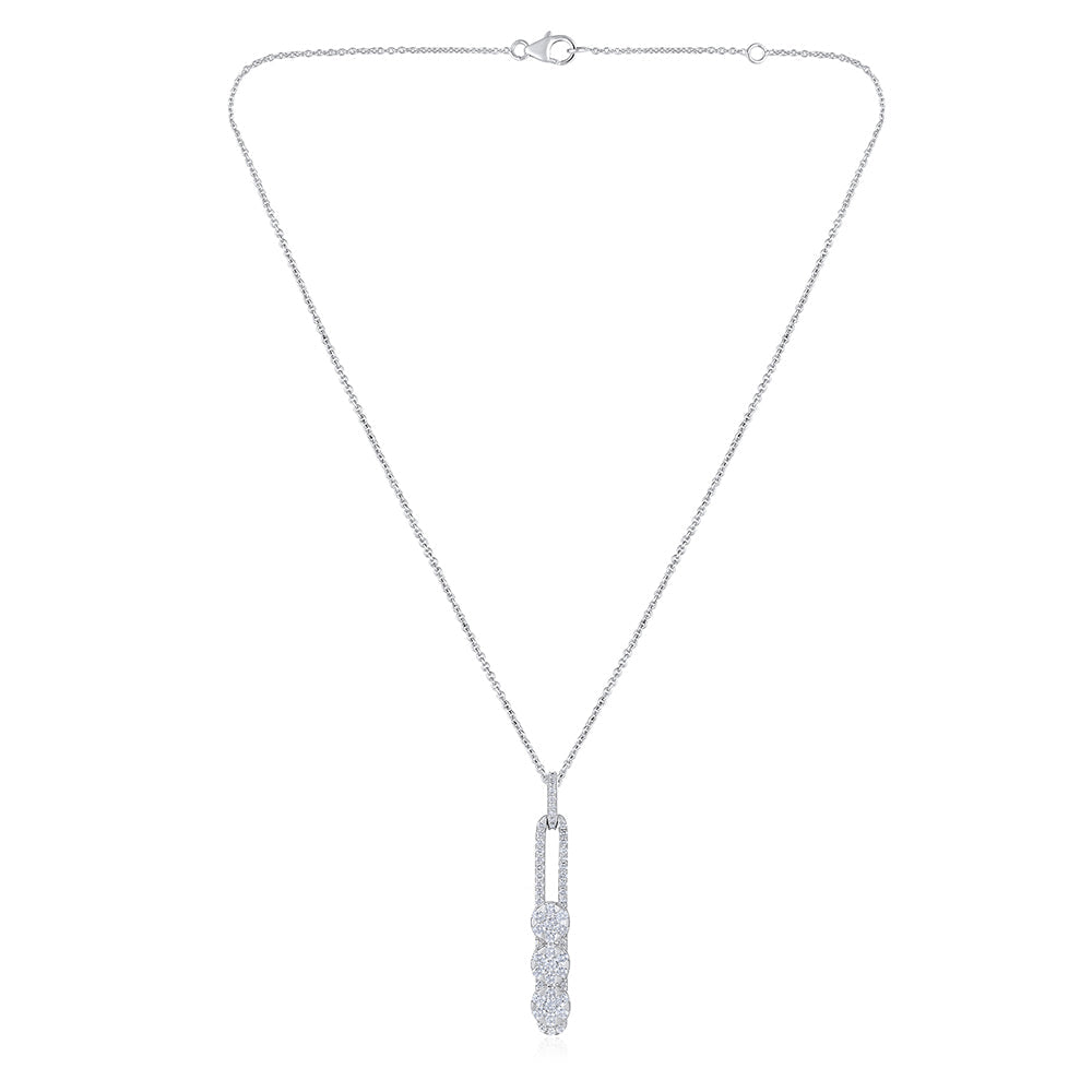 2.8ct Natural Diamonds Solid Gold Y Necklace Long Earrings Set