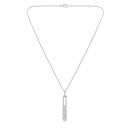 2.8ct Natural Diamonds Solid Gold Y Necklace Long Earrings Set