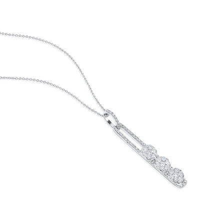 2.8ct Natural Diamonds Solid Gold Y Necklace Long Earrings Set