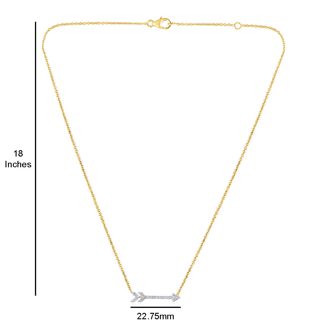 Solid Gold 0.3ct Natural Diamond Arrow Necklace