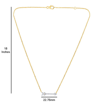 Solid Gold 0.3ct Natural Diamond Arrow Necklace