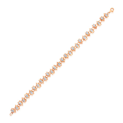 Solid Gold 5.24ct Natural Diamond Pear Spike Bezel Link Bracelet