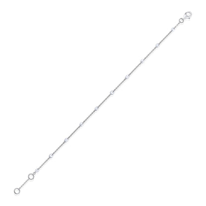 Solid Gold 0.5ct Natural Diamond Rose Cut By Yard Chain Bracelet