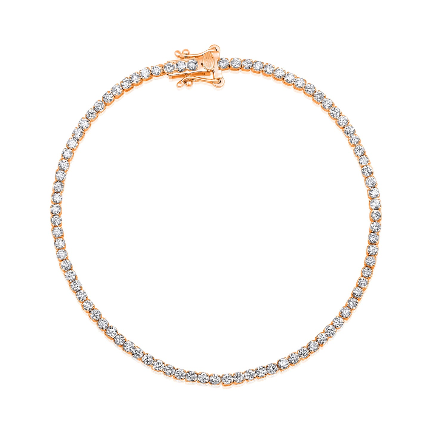 Solid Gold 2.1ct Natural Diamond Straight 4 Prong Tennis Bracelet